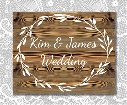 Rustic Personalized "Wedding" wood sign. Size: 8" t x 12" w x 1/2" d