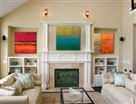 Arroyo, Cherry Sky and Victoria Harbor canvas by Leslie Pilgrim. 3 canvas collection set.